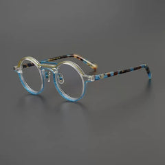 Abudy Vintage Round Acetate Glasses Frame Round Frames Southood Gold Blue 