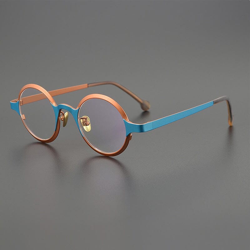 Audie Titanium Round Glasses Frame Round Frames Southood Blue 