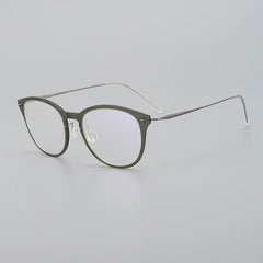 Augusta Ultra light Titanium Geometric Glasses Frame Cat Eye Frames Southood Clear green 