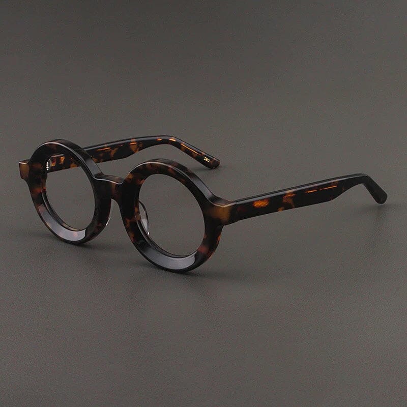 Ayers Retro Acetate Glasses Frame Round Frames Southood Leopard 