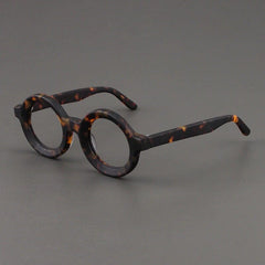 Ayers Retro Acetate Glasses Frame Round Frames Southood Matte Leopard 