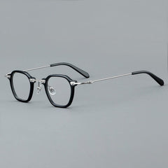 Barse Retro Acetate Glasses Frame Geometric Frames Southood Black silver 