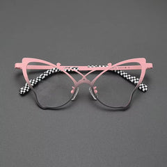 Belinda Cat Eyes Titanium Glasses Frame Cat Eye Frames Southood Pink Black 