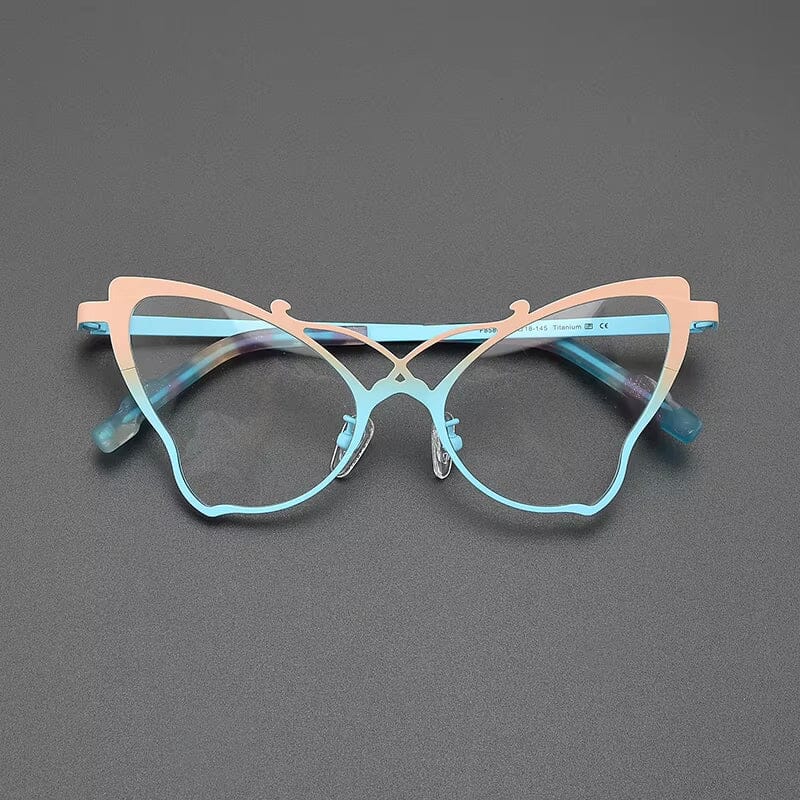 Belinda Cat Eyes Titanium Glasses Frame Cat Eye Frames Southood Yellow Blue 