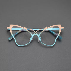 Belinda Cat Eyes Titanium Glasses Frame Cat Eye Frames Southood Yellow Blue 