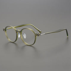 Beto Vintage Acetate Titanium Glasses Frame Rectangle Frames Southood Green-Round 