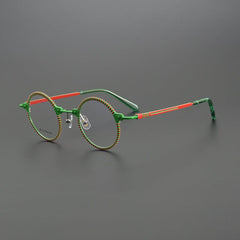 Bevin Round Titanium Glasses Frame Round Frames Southood Green 