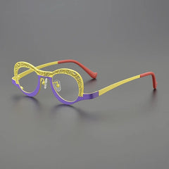 Blythe Personality Small Titanium Glasses Frame Round Frames Southood Purple Yellow 