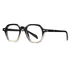 Brocly Vintage TR90 Polygon Eyeglasses Geometric Frames Southood Black Green 