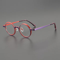 Chay Titanium Round Glasses Frame Round Frames Southood Purple Red 