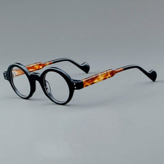 Colin Vintage Round Acetate Glasses Frame Round Frames Southood Black Leopard 