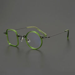 Ervin Acetate Titanium Glasses Frame Geometric Frames Southood Green 
