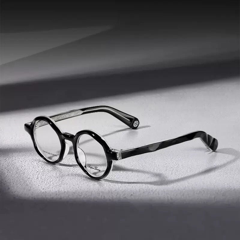 Evan Vintage Acetate Eyeglasses Frame Round Frames Southood Black 