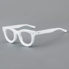 Farran Retro Acetate Glasses Frame Cat Eye Frames Southood White 