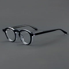 Gail Retro Round Acetate Glasses Frame Round Frames Southood Black Clear 