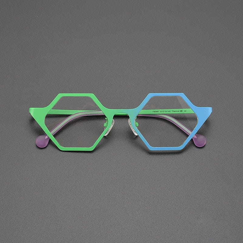 Gale Vintage Titanium Glasses Frame Geometric Frames Southood Green Blue 