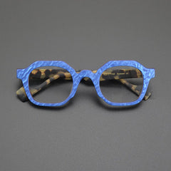 Goldy Retro Acetate Glasses Frame Geometric Frames Southood Matte Blue 