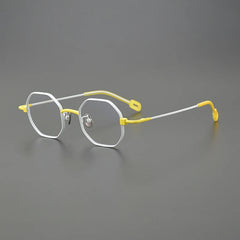 Hearne Polygon Titanium Glasses Frame Geometric Frames Southood White Yellow 