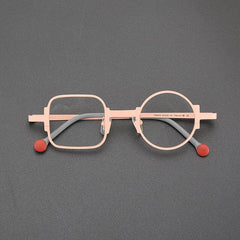 Jun Retro Titanium Glasses Frame Geometric Frames Southood Orange 