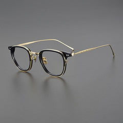 Jyll Titanium Square Glasses Frame Rectangle Frames Southood Black gold 