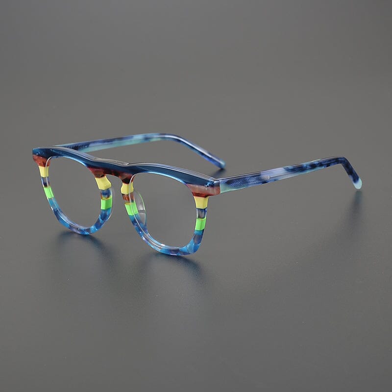 Kale Vintage Square Acetate Glasses Frame Rectangle Frames Southood Blue 