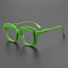 KC Vintage Acetate Glasses Frame Geometric Frames Southood Emerald green 