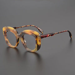 KC Vintage Acetate Glasses Frame Geometric Frames Southood Python yellow 