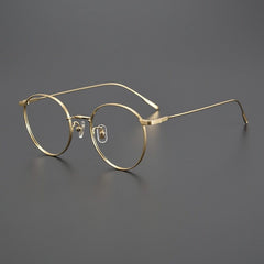 Kingston Vintage Titanium Eyeglasses Frame Round Frames Southood Gold 