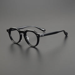 Kris Retro Acetate Glasses Frame Round Frames Southood Black 