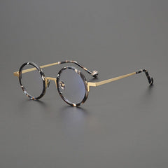 Kynon Titanium Acetate Round Glasses Frame Round Frames Southood Black Gold 