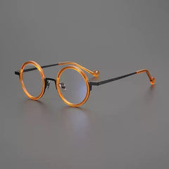 Kynon Titanium Acetate Round Glasses Frame Round Frames Southood Orange Black 