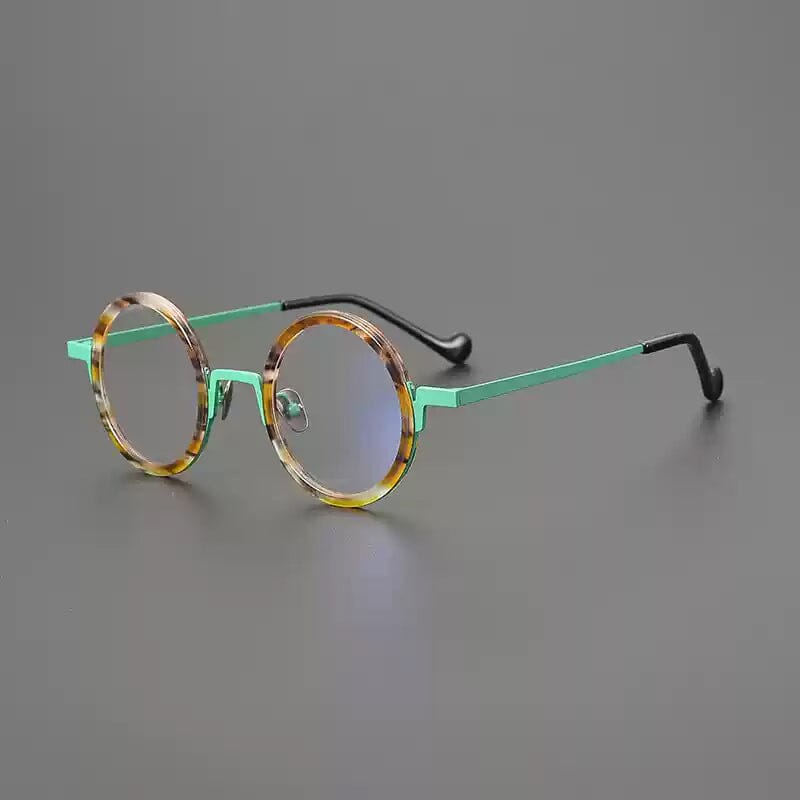 Kynon Titanium Acetate Round Glasses Frame Round Frames Southood Tea Green 