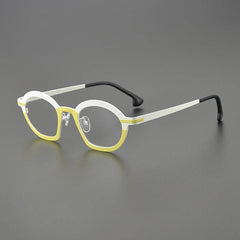 Lakota Irregular Titanium Glasses Frame Geometric Frames Southood Yellow White 