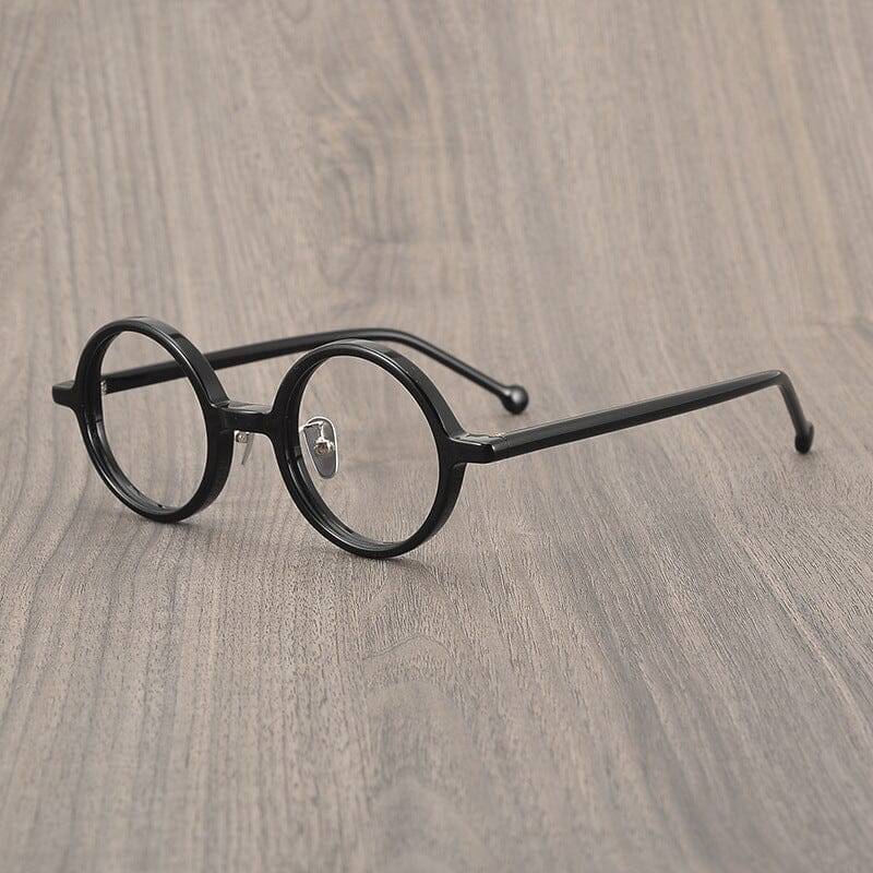 Lang Vintage Round Acetate Frame Round Frames Southood Black 