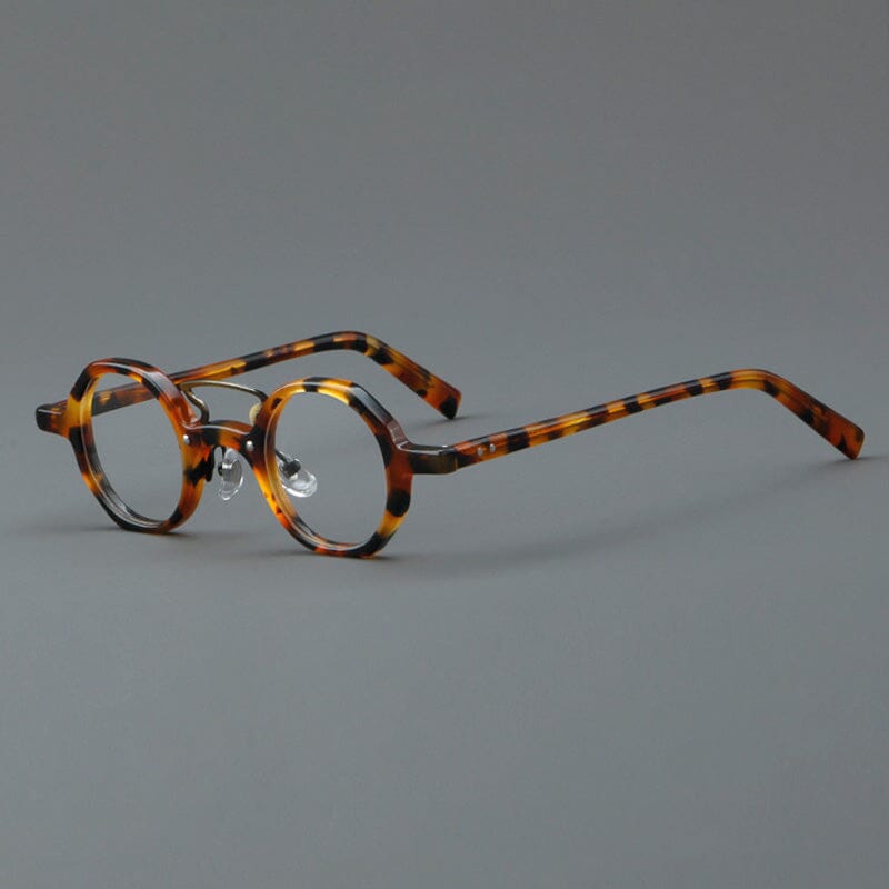 Liam Retro Acetate Optical Glasses Frame Geometric Frames Southood Yellow Leopard 