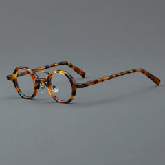 Liam Retro Acetate Optical Glasses Frame Geometric Frames Southood Yellow Leopard 