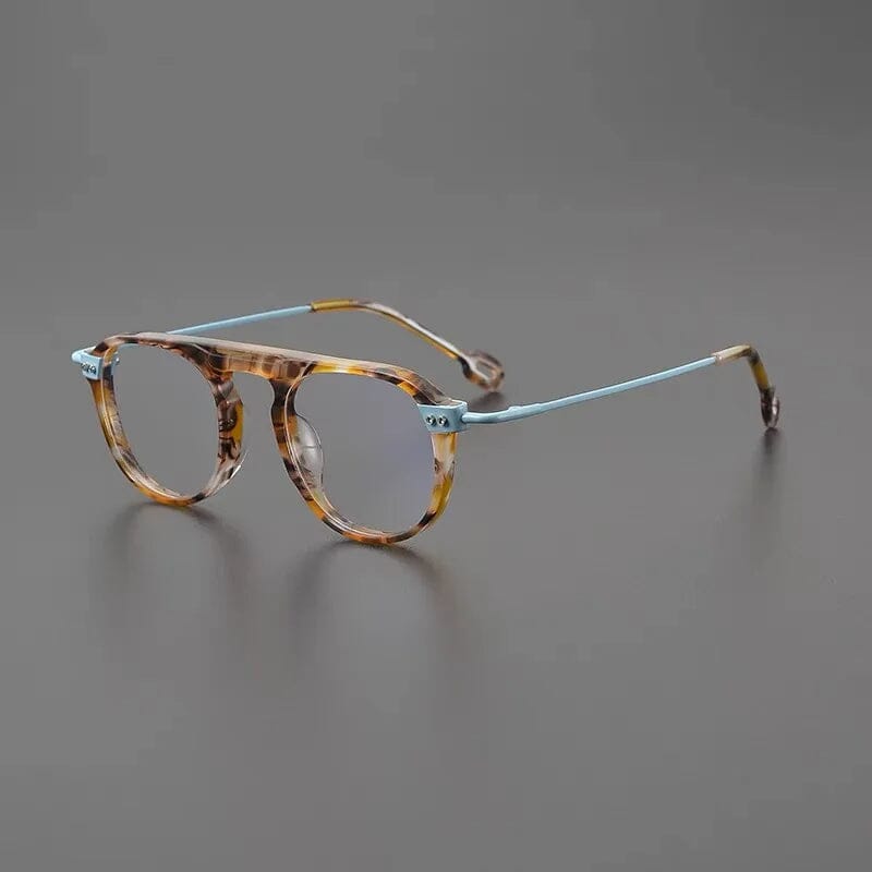 Mac Retro Aviator Acetate Glasses Frame Aviator Frames Southood Leopard Blue 