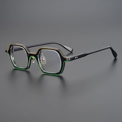 Maddie Acetate Rectangle Glasses Frame Rectangle Frames Southood Gold Green 