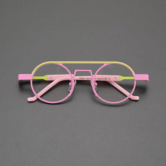 Naldo Pilot Titanium Glasses Frame Round Frames Southood Pink 