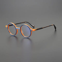 Nam Retro Round Glasses Frame Round Frames Southood Orange leopard 