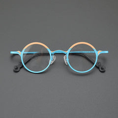 Nardo Titanium Round Glasses Frame Round Frames Southood Orange Blue 