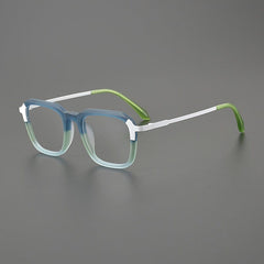 Nerhim Square Titanium Glasses Frame Rectangle Frames Southood Matte Cyan 