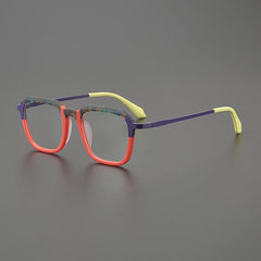 Nerhim Square Titanium Glasses Frame Rectangle Frames Southood Matte Red 