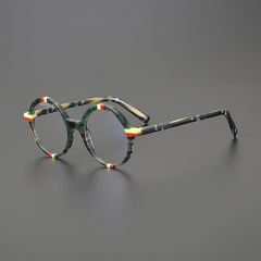 Oberon Acetate Round Retro Glasses Frame Round Frames Southood Green 