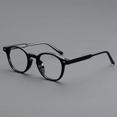 Ons Vintage TR90 Eyeglasses Frame Round Frames Southood Bright Black 