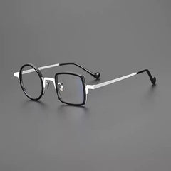 Piers Titanium Acetate Round Glasses Frame Geometric Frames Southood Black White 