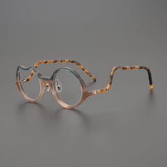 Qarib Vintage Acetate Glasses Frame Geometric Frames Southood Matte Leopard 