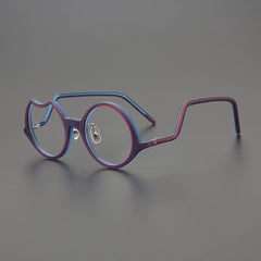 Qarib Vintage Acetate Glasses Frame Geometric Frames Southood Matte Purple Blue 