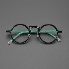 Ramiro Acetate Round Glasses Frame Round Frames Southood Black Green 