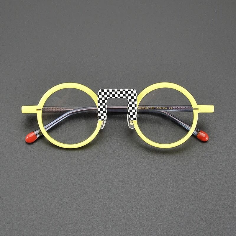 Ramiro Acetate Round Glasses Frame Round Frames Southood Yellow 